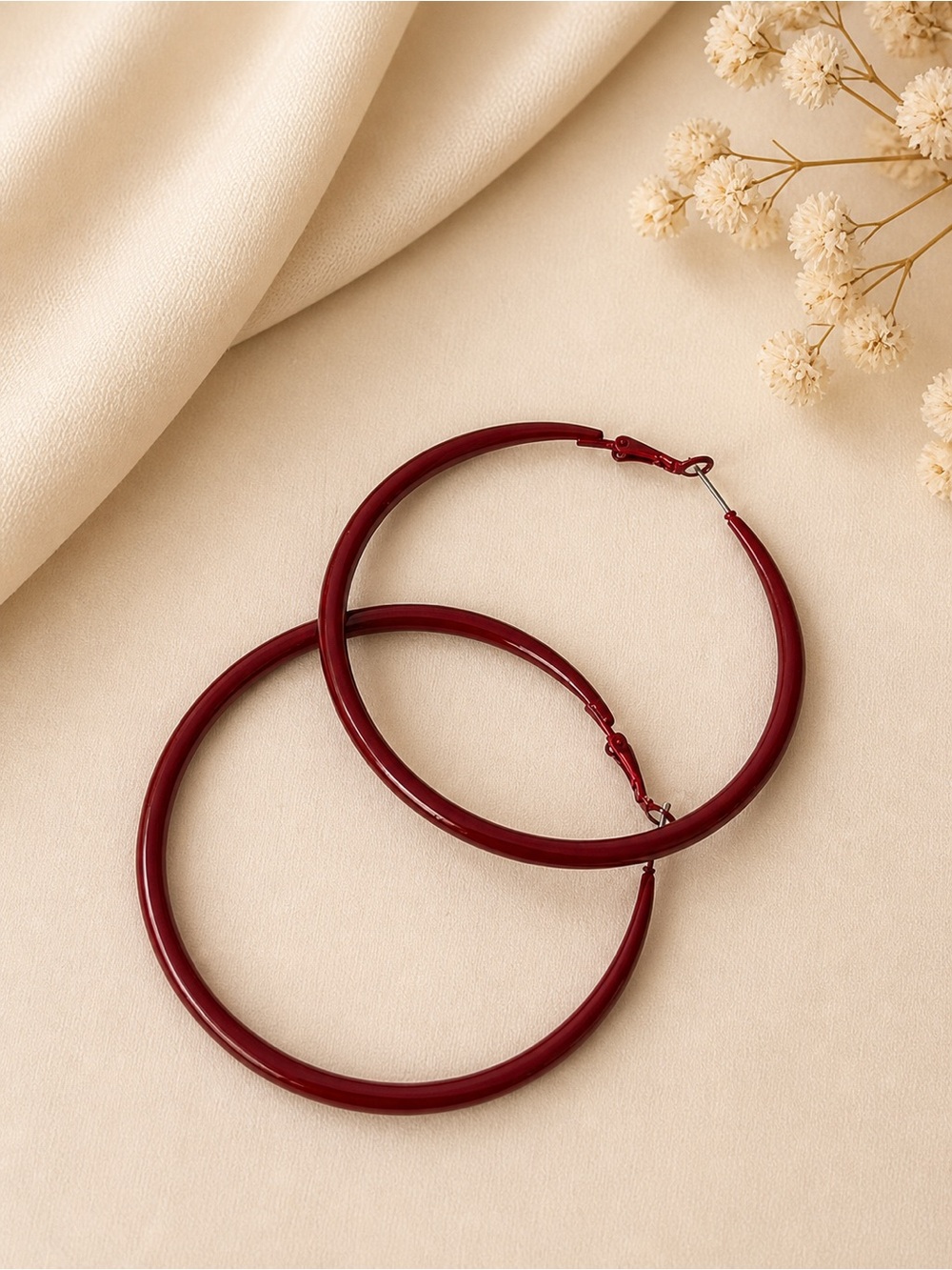 Red Hoop Earrings - Women Jewelry